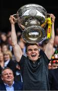 24 July 2022; Dylan Casey of Kerry lifts the Sam Maguire Cup after his side's victory in the GAA Football All-Ireland Senior Championship Final match between Kerry and Galway at Croke Park in Dublin. Photo by Piaras Ó Mídheach/Sportsfile