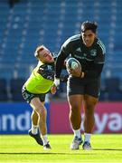 7 October 2022; Michael Ala'alatoa and Nick McCarthy during a Leinster Rugby captain's run at the RDS Arena in Dublin. Photo by Harry Murphy/Sportsfile