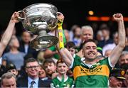 24 July 2022; Adrian Spillane of Kerry lifts the Sam Maguire Cup after his side's victory in the GAA Football All-Ireland Senior Championship Final match between Kerry and Galway at Croke Park in Dublin. Photo by Piaras Ó Mídheach/Sportsfile