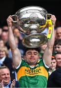24 July 2022; Jack O'Shea of Kerry lifts the Sam Maguire Cup after his side's victory in the GAA Football All-Ireland Senior Championship Final match between Kerry and Galway at Croke Park in Dublin. Photo by Piaras Ó Mídheach/Sportsfile