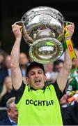 24 July 2022; Kerry team doctor John Rice lifts the Sam Maguire after his side's victory in the GAA Football All-Ireland Senior Championship Final match between Kerry and Galway at Croke Park in Dublin. Photo by Piaras Ó Mídheach/Sportsfile