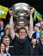 24 July 2022; Kerry analyst Colin Trainor lifts the Sam Maguire Cup after his side's victory in the GAA Football All-Ireland Senior Championship Final match between Kerry and Galway at Croke Park in Dublin. Photo by Piaras Ó Mídheach/Sportsfile