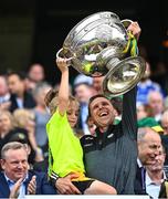 24 July 2022;  Kerry performance coach Tony Griffin lifts the Sam Maguire Cup after the GAA Football All-Ireland Senior Championship Final match between Kerry and Galway at Croke Park in Dublin. Photo by Piaras Ó Mídheach/Sportsfile