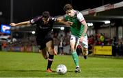 7 October 2022; Ruairi Keating of Cork City in action against Joe Manley of Wexford during the SSE Airtricity League First Division match between Cork City and Wexford at Turners Cross in Cork. Photo by Eóin Noonan/Sportsfile