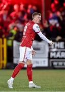 7 October 2022; Chris Forrester of St Patrick's Athletic reacts after his side concede a first goal during the SSE Airtricity League Premier Division match between Dundalk and St Patrick's Athletic at Casey's Field in Dundalk, Louth. Photo by Seb Daly/Sportsfile