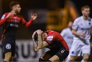 7 October 2022; Declan McDaid of Bohemians reacts after a missed chance during the SSE Airtricity League Premier Division match between Bohemians and Drogheda United at Dalymount Park in Dublin. Photo by Piaras Ó Mídheach/Sportsfile