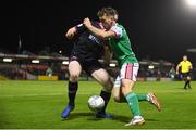 7 October 2022; Cian Bargary of Cork City in action against Eoin Farrell of Wexford during the SSE Airtricity League First Division match between Cork City and Wexford at Turners Cross in Cork. Photo by Eóin Noonan/Sportsfile