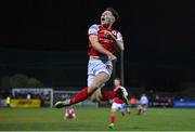7 October 2022; Adam O'Reilly of St Patrick's Athletic celebrates after scoring his side's second goal during the SSE Airtricity League Premier Division match between Dundalk and St Patrick's Athletic at Casey's Field in Dundalk, Louth. Photo by Seb Daly/Sportsfile