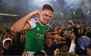 7 October 2022; Cian Coleman of Cork City celebrates with supporters after the SSE Airtricity League First Division match between Cork City and Wexford at Turners Cross in Cork. Photo by Eóin Noonan/Sportsfile