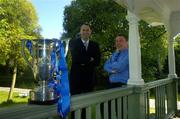 25 May 2004; Alan Matthews, manager of Longford Town, and Ronan Seery, Chief Executive of Dublin City, pictured after the draw for the quarter finals of the eircom League Cup at the Shelbourne Hotel, St. Stephen's Green, Dublin. Picture credit; Matt Browne / SPORTSFILE