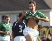 25 May 2004; John Fitzgerald, Republic of Ireland, celebrates his first goal. U21 International Friendly, Republic of Ireland v Scotland, Terryland Park, Galway. Picture credit; SPORTSFILE