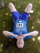 29 May 2004; Shane Dillon, Castleknock, Dublin, relaxes after competing in the 10k Calcutta Run, a race in aid of GOAL and the Arrupe Society for homeless children in Calcutta and Dublin. Law Society of Ireland, Blackhall Place, Dublin. Picture credit; Ray McManus / SPORTSFILE