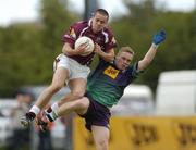 30 May 2004; Barry Dooney, Galway, in action against Patrick Lynott, London. Bank of Ireland Connacht Senior Football Championship, London v Galway, Emerald Gaelic Grounds, Ruislip, London. Picture credit; Brian Lawless / SPORTSFILE