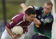 30 May 2004; Noel Meehan, Galway, in action against Aidan McLarnon, London. Bank of Ireland Connacht Senior Football Championship, London v Galway, Emerald Gaelic Grounds, Ruislip, London. Picture credit; Brian Lawless / SPORTSFILE