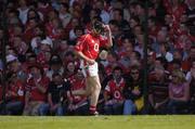 30 May 2004; Cork substitute Brian Corcoran prepares to join the fray. Guinness Munster Senior Hurling Championship Semi-Final, Limerick v Cork, Gaelic Grounds, Limerick. Picture credit; Ray McManus / SPORTSFILE