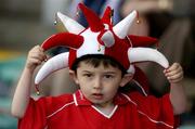30 May 2004; Cork fan Eoghan Buckley, four and a half years, from Charleville, Co. Cork at the game. Guinness Munster Senior Hurling Championship Semi-Final, Limerick v Cork, Gaelic Grounds, Limerick. Picture credit; Ray McManus / SPORTSFILE