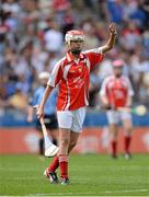 11 August 2013; Hannah Brennan, Gowran N.S., Kilkenny, representing Cork, during the INTO/RESPECT Exhibition GoGames at the GAA Hurling All-Ireland Senior Championship Semi-Final between Dublin and Cork. Croke Park, Dublin. Picture credit: Oliver McVeigh / SPORTSFILE