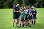 13 August 2013; Head coach Ben Armstrong gives instructions to participants at a Leinster School of Excellence. The King's Hospital, Palmerstown, Dublin. Picture credit: Brian Lawless / SPORTSFILE