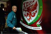 13 August 2013; Republic of Ireland manager Giovanni Trapattoni arriving for a press conference ahead of their international friendly against Wales on Wednesday. Republic of Ireland Press Conference, Cardiff City Stadium, Cardiff, Wales. Picture credit: David Maher / SPORTSFILE