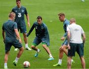 13 August 2013; Republic of Ireland's Seamus Coleman, centre, in action during squad training ahead of their international friendly against Wales on Wednesday. Republic of Ireland Squad Training, Cardiff City Stadium, Cardiff, Wales. Picture credit: David Maher / SPORTSFILE