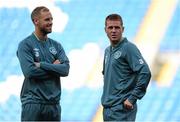 13 August 2013; Republic of Ireland's David Meyler, left, and James McCarthy during squad training ahead of their international friendly against Wales on Wednesday. Republic of Ireland Squad Training, Cardiff City Stadium, Cardiff, Wales. Picture credit: David Maher / SPORTSFILE