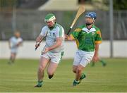 13 August 2013; Mark Landers, Davy Russell's Best, in action against Conor O'Heir, Jim Bolger's Stars. Hurling for Cancer Research 2013, Jim Bolger's Stars v Davy Russell's Best, St. Conleth’s Park, Newbridge, Co. Kildare. Picture credit: Barry Cregg / SPORTSFILE