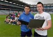 14 August 2013; Winners of the Lenovo Skills competitions which took place as part of the Elverys GAA/GPA Youth Camps came together today to compete for the title of Lenovo's &quot;Best of the Best&quot; upcoming GAA star. The winners, one chosen from each camp based on varying skills drills set by their county heroes, battled it out once more - all the while being judged by some of Ireland's top inter-county players. Ahead of the competition are Dublin footballer Bernard Brogan and Mayo footballer Cillian O'Connor along with the competitors. Croke Park, Dublin. Picture credit: Brian Lawless / SPORTSFILE