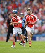 11 August 2013; Jamie Farrelly, left, and Andy Mulleney during the INTO/RESPECT Exhibition GoGames at the GAA Hurling All-Ireland Senior Championship Semi-Final between Dublin and Cork. Croke Park, Dublin. Picture credit: Ray McManus / SPORTSFILE