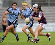 14 August 2013; Shauna Hynes, Galway, in action against Olwen Carey, left, and Doireann Mullany, Dublin. All-Ireland Ladies Minor A Championship Final Replay, Dublin v Galway, Cusack Park, Mullingar, Co. Westmeath. Picture credit: Brian Lawless / SPORTSFILE
