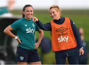 8 October 2022; Manager Vera Pauw and Katie McCabe during a Republic of Ireland Women training session at FAI National Training Centre in Abbotstown, Dublin. Photo by Stephen McCarthy/Sportsfile