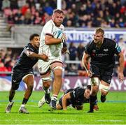 8 October 2022; Duane Vermeulen of Ulster is tackled by Keelan Giles of Ospreys during the United Rugby Championship match between Ulster and Ospreys at Kingspan Stadium in Belfast. Photo by John Dickson/Sportsfile