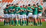 9 October 2022; Emerging Ireland players huddle before the Toyota Challenge match between Toyota Cheetahs and Emerging Ireland at Toyota Stadium in Bloemfontein, South Africa. Photo by Johan Pretorius/Sportsfile