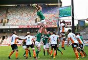 9 October 2022; Thomas Ahern of Emerging Ireland wins possession in a lineout during the Toyota Challenge match between Toyota Cheetahs and Emerging Ireland at Toyota Stadium in Bloemfontein, South Africa. Photo by Johan Pretorius/Sportsfile