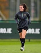 9 October 2022; Roma McLaughlin during a Republic of Ireland Women training session at FAI National Training Centre in Abbotstown, Dublin. Photo by Stephen McCarthy/Sportsfile