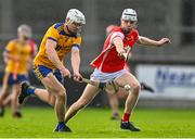 9 October 2022; Liam Rushe of Na Fianna in action against Colm Cronin of Cuala during the Go Ahead Dublin County Senior Club Hurling Championship Semi-Final match between Cuala and Na Fianna at Parnell Park in Dublin. Photo by Ben McShane/Sportsfile