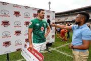 9 October 2022; Max Deegan of Emerging Ireland is interviewed following the Toyota Challenge match between Toyota Cheetahs and Emerging Ireland at Toyota Stadium in Bloemfontein, South Africa. Photo by Johan Pretorius/Sportsfile