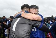 9 October 2022; Jack Dunne, right, and St Patrick's goalkeeper Shane Doyle after their side's victory in the Wicklow County Senior Football Championship Final match between Baltinglass and St Patrick's at the County Grounds in Aughrim, Wicklow. Photo by Harry Murphy/Sportsfile