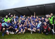 9 October 2022; St Patrick's players celebrate with the trophy after their side's victory in the Wicklow County Senior Football Championship Final match between Baltinglass and St Patrick's at the County Grounds in Aughrim, Wicklow. Photo by Harry Murphy/Sportsfile