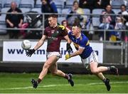 9 October 2022; Colm Murphy of Portarlington in action against Cormac O'Hora of O'Dempseys during the Laois County Senior Football Championship Final match between O'Dempseys and Portarlington at MW Hire O'Moore Park in Portlaoise, Laois. Photo by Sam Barnes/Sportsfile
