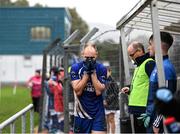 9 October 2022; Patrick McWalter of St Patrick's reacts late in the game from the bench during the Wicklow County Senior Football Championship Final match between Baltinglass and St Patrick's at the County Grounds in Aughrim, Wicklow. Photo by Harry Murphy/Sportsfile