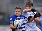 9 October 2022; Tom Browne of Naas in action against  Chris Byrne of Clane during the Kildare County Senior Football Championship Final match between Clane and Naas at St Conleth's Park in Newbridge, Kildare. Photo by Piaras Ó Mídheach/Sportsfile