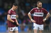 9 October 2022; Rian Brady, left, and Gary Rogers of Mullinalaghta St Columba's aftertheir defeat in the Longford County Senior Football Championship Final match between Mullinalaghta St Columba's and Colmcille at Glennon Brothers Pearse Park in Longford. Photo by Ramsey Cardy/Sportsfile