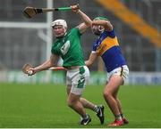 9 October 2022; John Campion of Drom and Inch in action against Declan McGrath of Kiladangan during the Tipperary County Senior Hurling Championship Semi-Final match between Drom and Inch and Kiladangan at FBD Semple Stadium in Thurles, Tipperary. Photo by Michael P Ryan/Sportsfile
