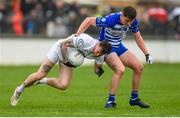 9 October 2022; Tadhg Montgomery of Clane in action against Alex Beirne of Naas during the Kildare County Senior Football Championship Final match between Clane and Naas at St Conleth's Park in Newbridge, Kildare. Photo by Stephen Marken/Sportsfile