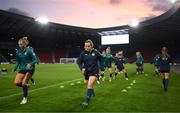 10 October 2022; Harriet Scott during a Republic of Ireland Women training session at Hampden Park in Glasgow, Scotland. Photo by Stephen McCarthy/Sportsfile