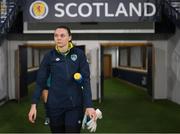 10 October 2022; Goalkeeper Megan Walsh during a Republic of Ireland Women training session at Hampden Park in Glasgow, Scotland. Photo by Stephen McCarthy/Sportsfile