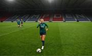 10 October 2022; Hayley Nolan during a Republic of Ireland Women training session at Hampden Park in Glasgow, Scotland. Photo by Stephen McCarthy/Sportsfile