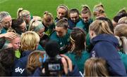 10 October 2022; The Republic of Ireland team huddle following a training session at Hampden Park in Glasgow, Scotland. Photo by Stephen McCarthy/Sportsfile