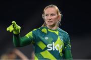 10 October 2022; Goalkeeper Courtney Brosnan during a Republic of Ireland Women training session at Hampden Park in Glasgow, Scotland. Photo by Stephen McCarthy/Sportsfile