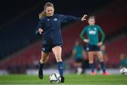 10 October 2022; Kyra Carusa during a Republic of Ireland Women training session at Hampden Park in Glasgow, Scotland. Photo by Stephen McCarthy/Sportsfile